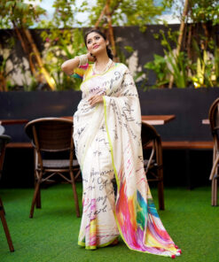 Calligraphy | Susmita Glossy Silk Saree
