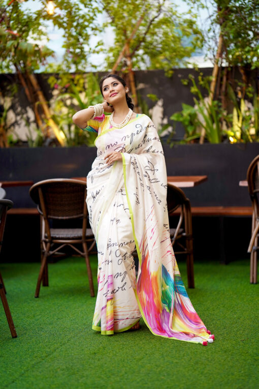 Calligraphy | Susmita Glossy Silk Saree