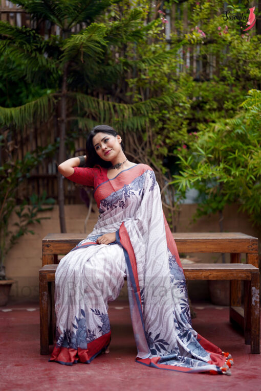 Monohori | Susmita Glossy Silk Saree - Image 5