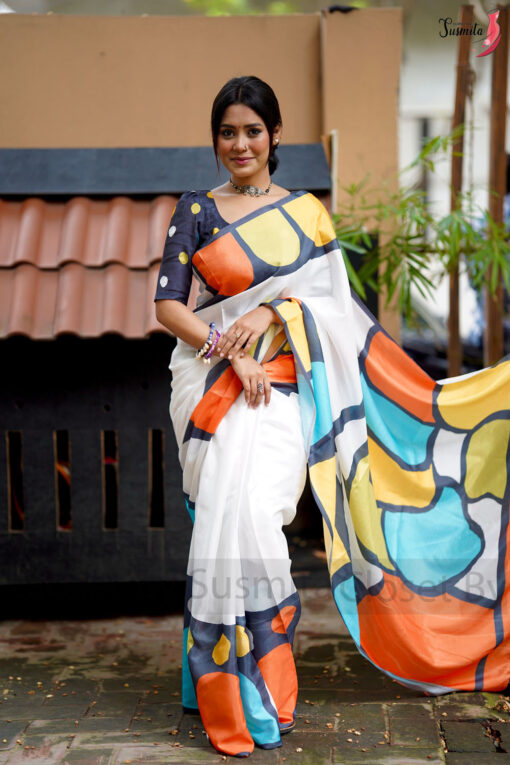 Artistic | Susmita Glossy Silk Saree - Image 4