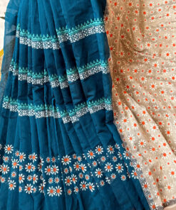 Daisy Flower | Cotton Silk Blockprint Saree