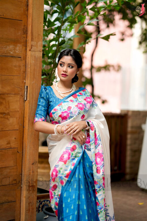 Meghla | Susmita Glossy Silk Saree - Image 4