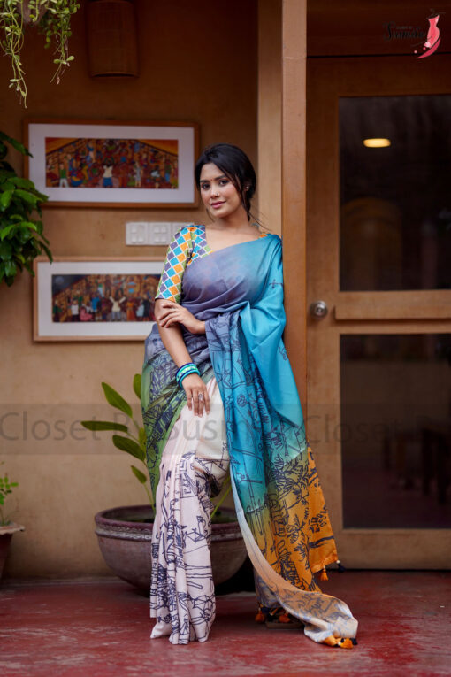 Graphite | Susmita Glossy Silk Saree