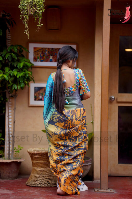 Graphite | Susmita Glossy Silk Saree - Image 2