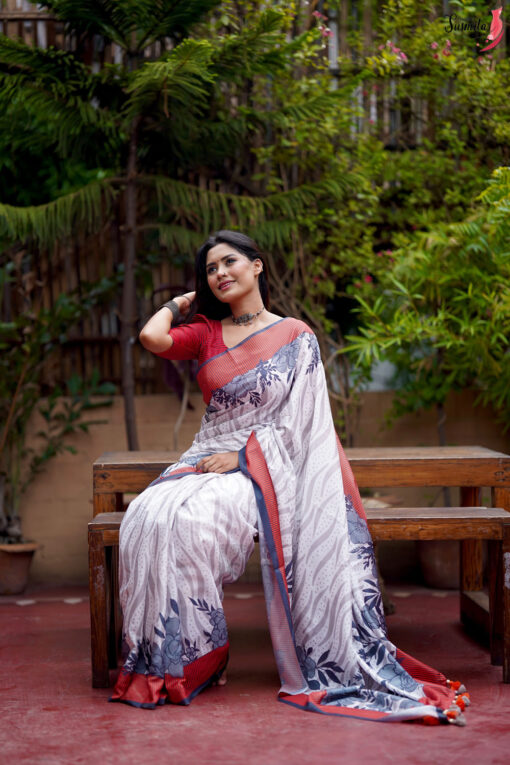 Monohori | Susmita Glossy Silk Saree - Image 4