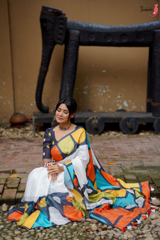 Artistic | Susmita Glossy Silk Saree - Image 5