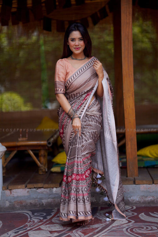 Chocolate | Susmita Glossy Silk Saree