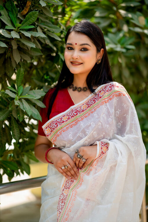 Oishorjo | Cotton Silk Blockprint Saree - Image 3