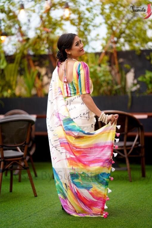Calligraphy | Susmita Glossy Silk Saree - Image 5