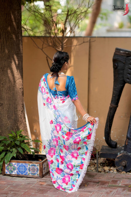 Meghla | Susmita Glossy Silk Saree - Image 2